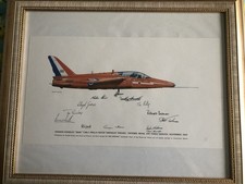 RAF RED ARROWS SIGNED SQUADRON PRINT FOLLAND GNAT T MK 1