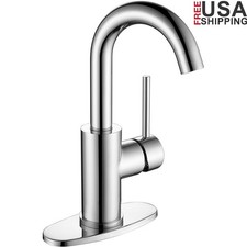 Single Hole Bar Faucet Stainless Steel 360 Swivel Lead Free Water Saving New