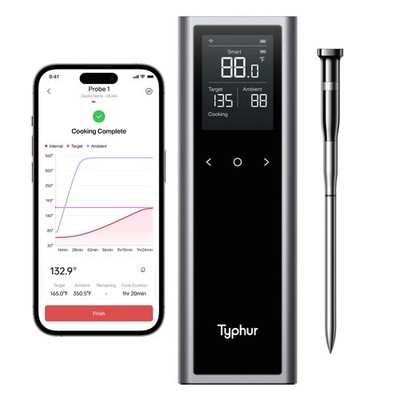 Typhur Sync One Smart Wireless Meat Thermometer: Standalone 1 Probe, 1 Probe 