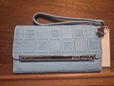 New Steve Madden Baby Blue Elegant Clutch Wristlet Wallet Hand Purse Msrp 44.00