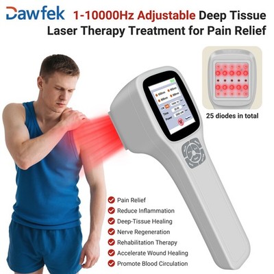 2500mW 1-10000Hz Low Level Laser Therapy Treatment Machine For Pain Relief Gray