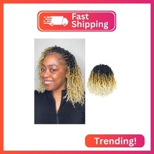 GIX Yanky Twist Crochet Hair - 10 Inch 8 Packs 240 Strands 3 Tones Ombre Blond