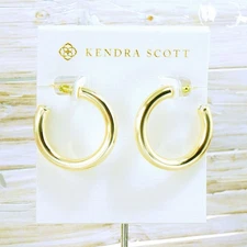 Clearance!! NWT Kendra Scott Colette Hoop Earrings Gold Tone