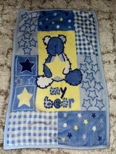 EUC Small Wonders Blue Yellow "My Bear"   Star Baby Blanket Plush Security Lovey