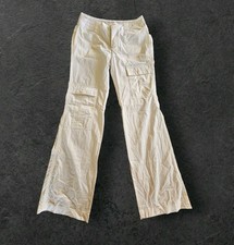 Free People Y2K Utility 100 Cotton White Cargo Multipocket Flare Pants Sz 2