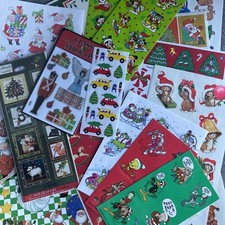 Huge Christmas Sticker Lot Full Sheets Vintage Hallmark AGC Disney  More