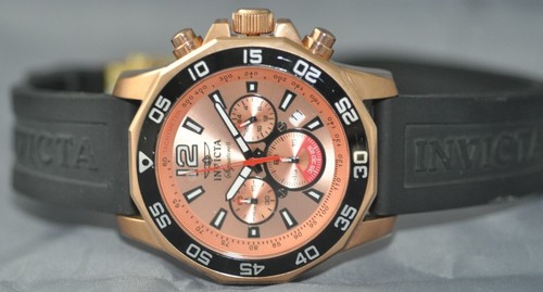 Reloj Invicta Signature II para hombre cronógrafo esfera rosa poliuretano negro 7432 - Imagen 5 de 5