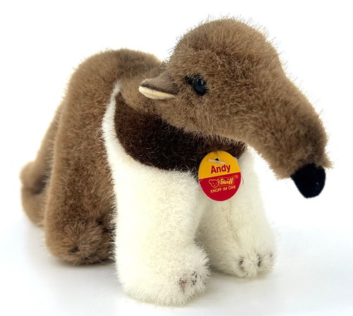 Steiff Plush Andy Anteater 1990s ID Button and Tags 16cm 6.5in Vintage - Picture 5 of 14
