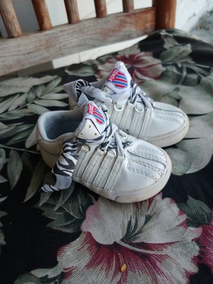 New K-Swiss Classic 23343-912 White Leather Infant Toddler Shoes