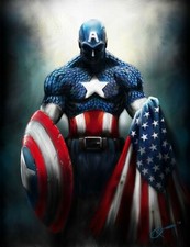 Captain America Iron On Transfer - T-Shirt + Other Light & Dark Color Fabrics #3