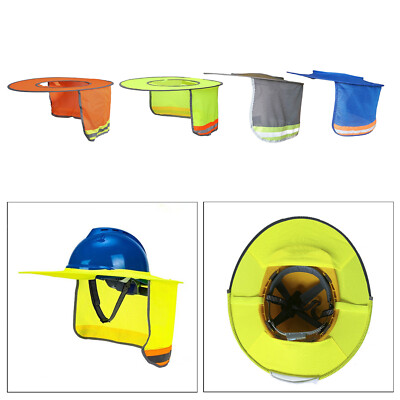 Produktbild von Sonnenblende Für Schutzhelm – UV-Schutz, Verstellbar, Atmungsaktiv – Für Arbeit, Wandern, Radfahren & Garten – 14 Cm Schirm, 50x32 Cm Stoff – In Grün, Orange Oder Gelb