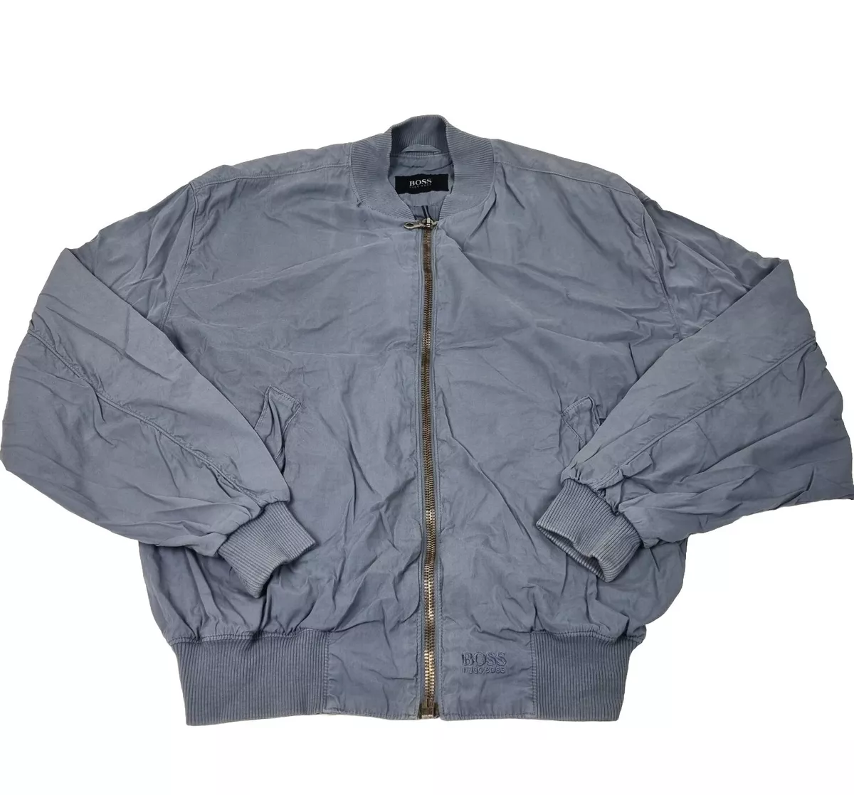 Hugo Boss Mens Pale Blue Bomber Style Lightweight Jacket Medium