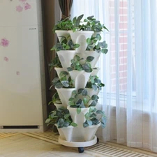 5-Tier Stackable Planters Vertical Planter Garden Flower Pot Planting Container
