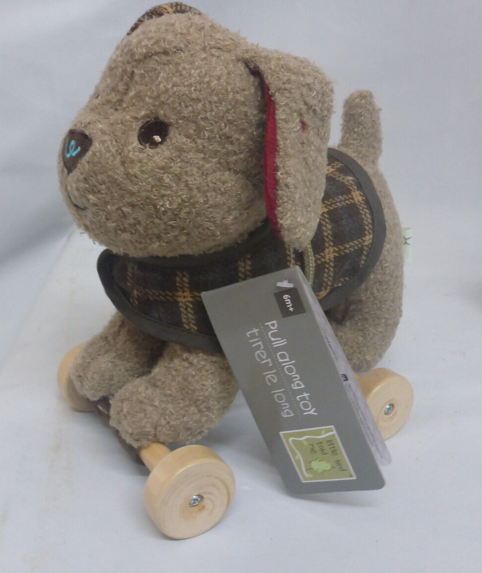 Little Bird Told Me Percy Pup 2 in 1 Pull Along Hug Baby Soft Toy Brown Fun 6m+