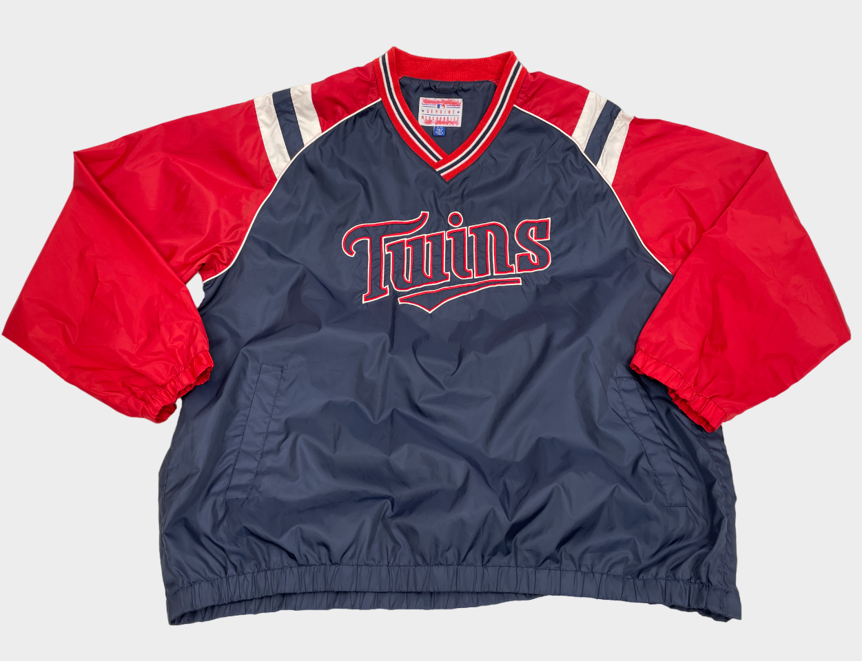 Minnesota Twins Stitched G-III Blue Red Baseball Dugout Pullover Jacket Men's XL