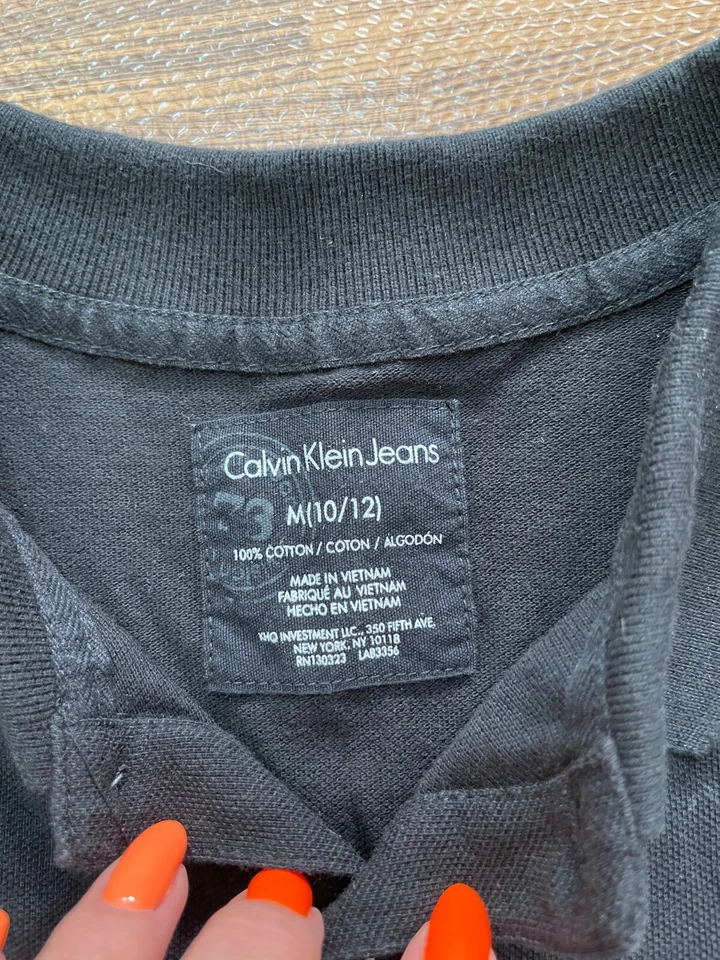 Calvin Klein Jeans Kids Boys Polo Short Sleeve Black Cotton Size M (10-12)  - Image 4 of 4