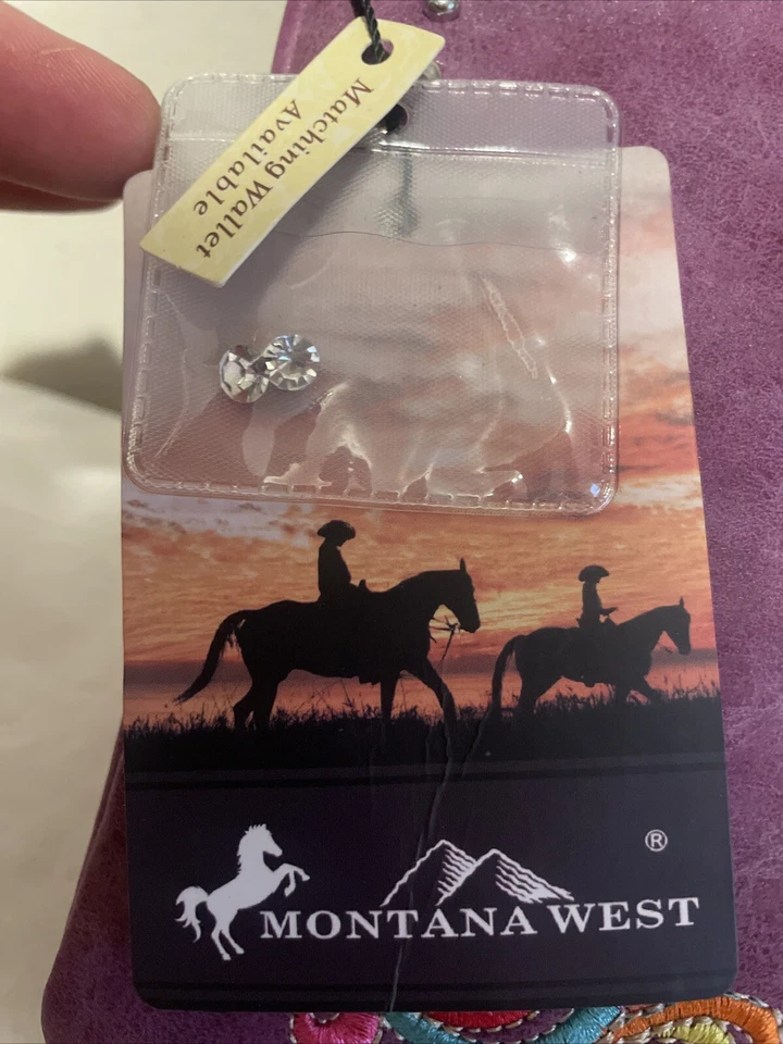 Nueva Cartera de Mano Montana West Bling Bordada Calavera de Azúcar. Foto 2 de 4