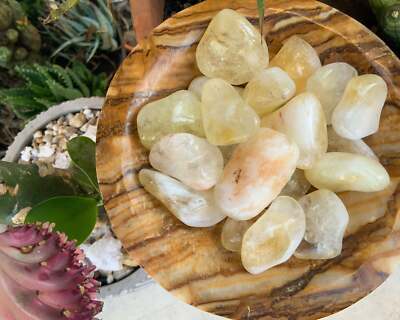 citrine tumbled stone tumbled heated amethyst pebble polished pocket stone