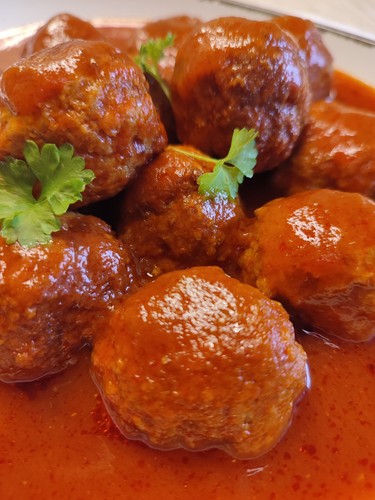 Fleischbällchen, Hackbällchen im Tomatensause (süß-sauer) 15st. 500g ...