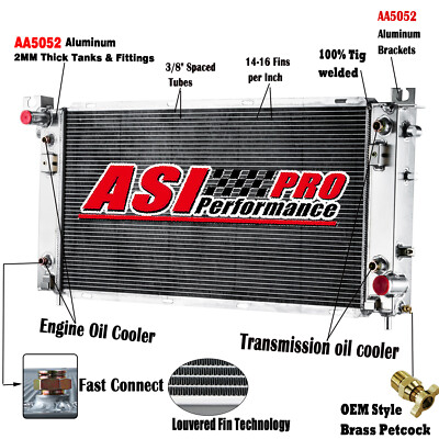 3Row Radiator For 2014-20 Chevy Silverado 1500 GMC Sierra Yukon Tahoe 6 ...