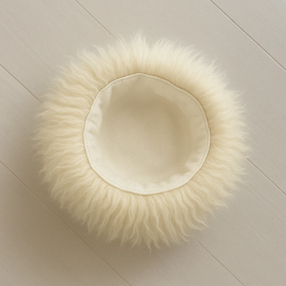 Sombrero Papakha Blanco | Lana de Oveja Tradicional Estilo Cosaco Caucásico - Imagen 2 de 4