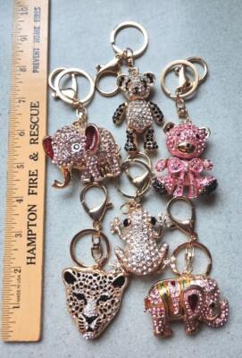 Metal 3D Animal Keychain / Keyring Made From Austrian Crystal, Resin and Enamel