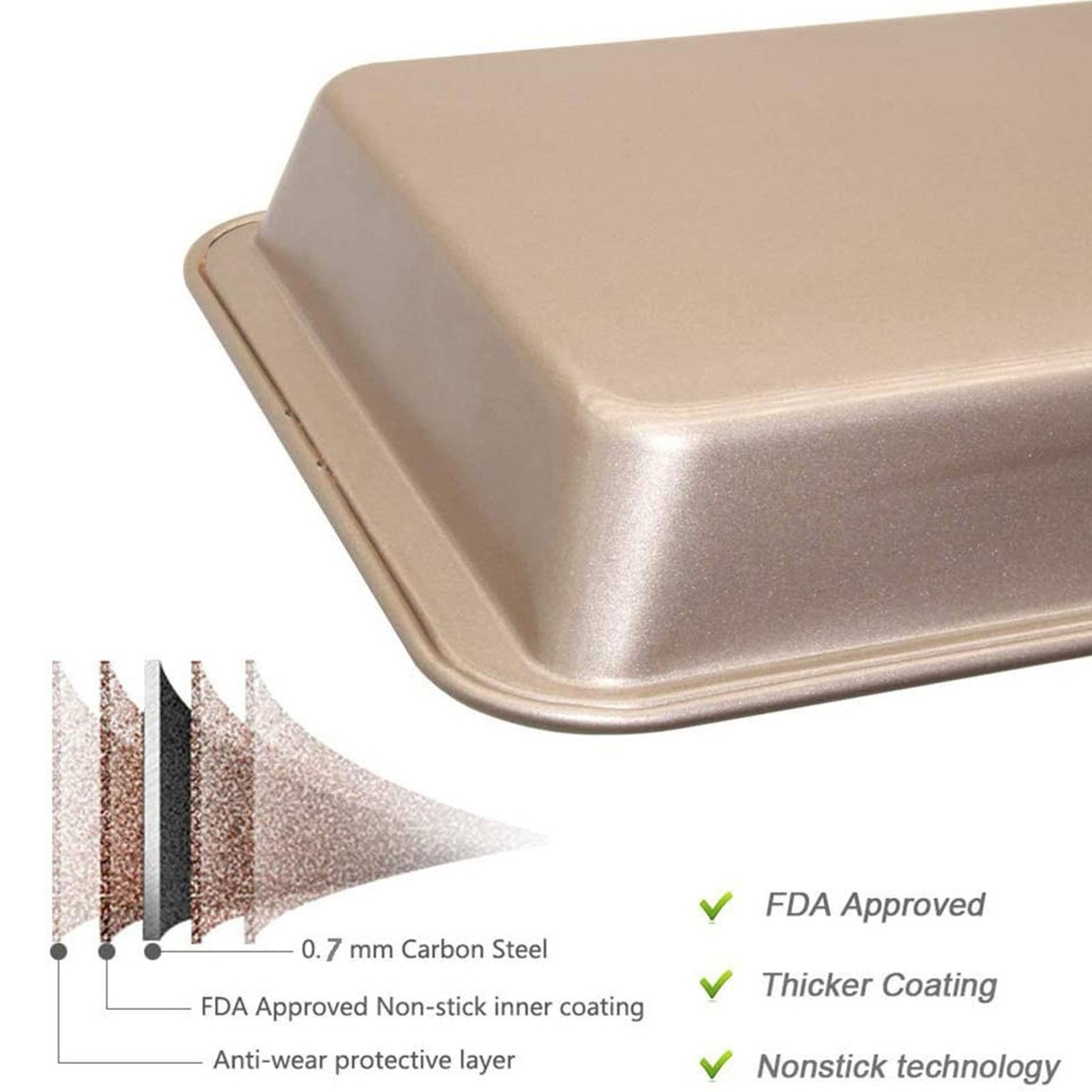 Brownie Cutter 12x8x2 Baking Pan Multi-Section Non-Stick Pan For