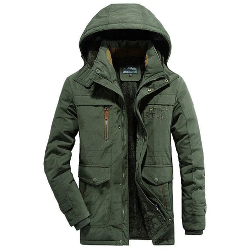 Men's Winter Fur Lined Jacket Parkas Waterproof Hooded Long Thick Warm Outerwear - Picture 13 of 20