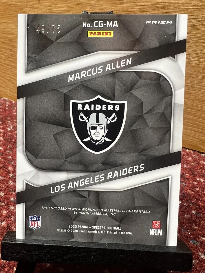 2020 Panini Spectra Championship Gear /75 Marcus Allen #CG-MA - Image 2 of 2