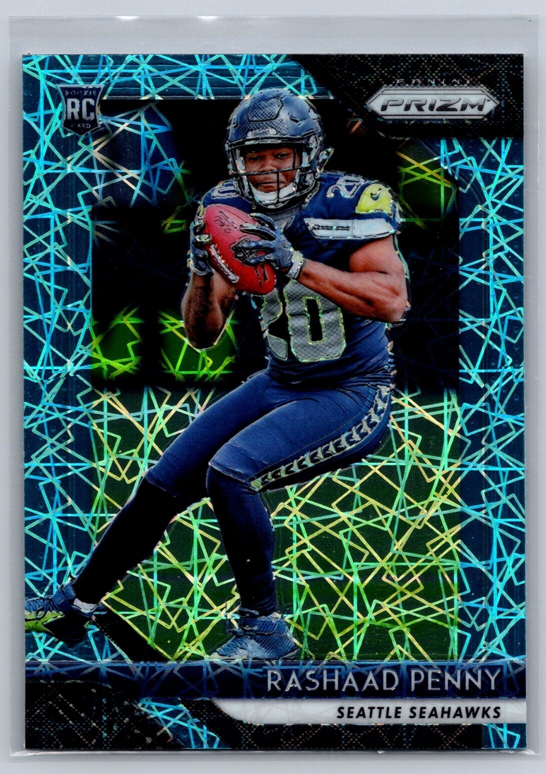2018 Panini Prizm Rashaad Penny RC #210 Blue Lazer Rookie Eagles Seahawks