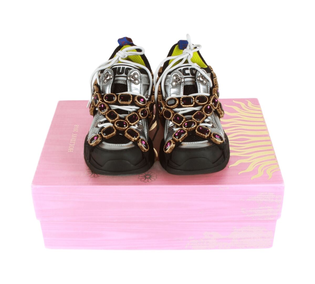 Authentic Gucci Flashtrek crystal-embellished metallic Authentic Gucci Flashtrek crystal-embellished metallic