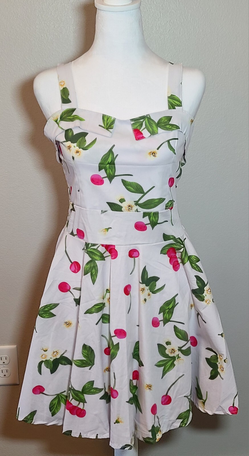 Pinup Rockabilly Retro Style Sundress Cherry Print Dress Size Medium by Boo Boo-image