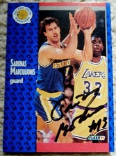 Sarunas Marciulionis HOF Auto Autographed Signed 91-92 Fleer Card Golden State 