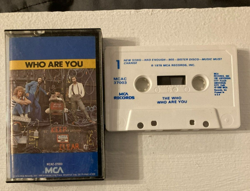 THE WHO WHO ARE YOU Cassette Tape 1980 Classic Rock Rare