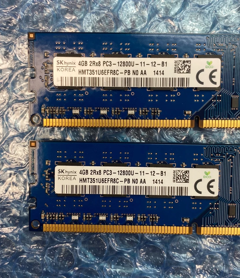8GB Kit (2 x 4GB) SK Hynix Lenovo 03T6566 PC3-12800U DDR3 Non-ECC Computer RAM - Image 3 of 4