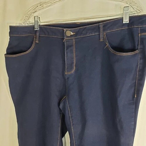 Faded Glory Blue Petite Straight Leg Jeans Plus Size 18P - Picture 2 of 6