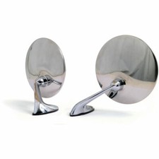 LUCAS 406 TYPE PAIR OF CLAMP ON WING MIRRORS CONVEX GLASS 110MM FAST POST