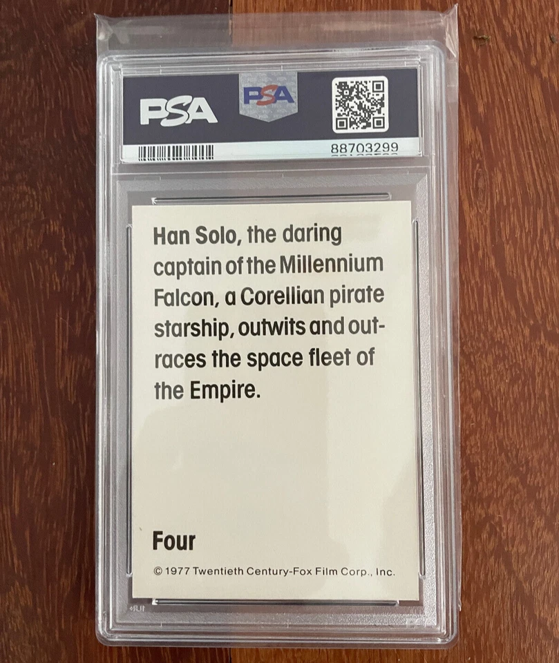 1977 Star Wars Wonder Bread card #4 Han Solo vintage topps PSA 8 NM-MT - Image 2 of 4