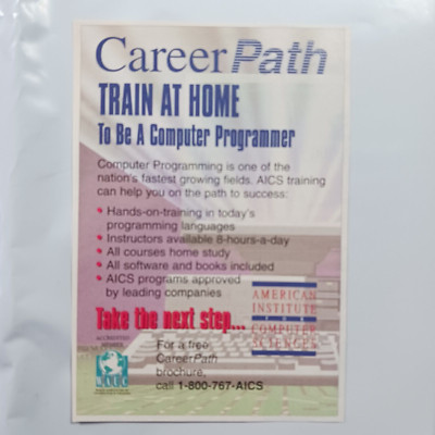 1994 VINTAGE CAREER PATH COMPUTER PROGRAMMER PRINT AD