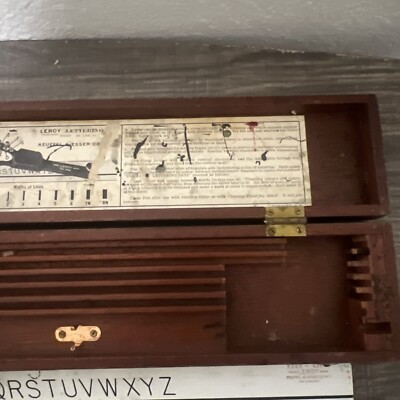 Vintage Keuffel & Esser Leroy Lettering Set with Wood Case | eBay