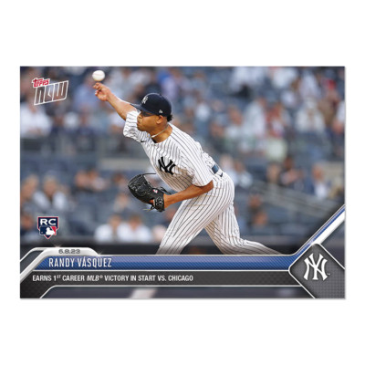 2023 Topps NOW 410 Randy Vasquez 1st MLB Win for Rookie - Free Shipping Always!