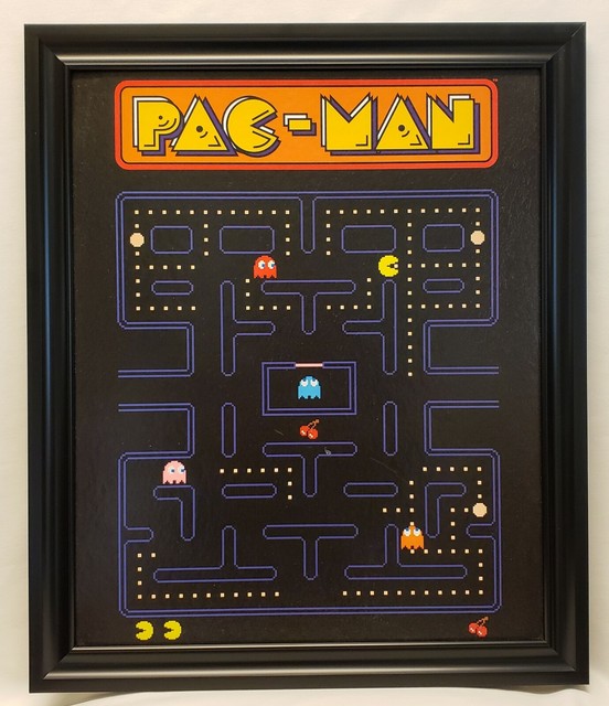 PacMan Original 16 x 20 Art Piece Framed From Blockbuster