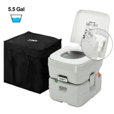 VINGLI Upgraded 5.5 Gallon Portable Camping Toilet w/Carrying Bag & Sprayer