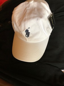 white hat leather strap