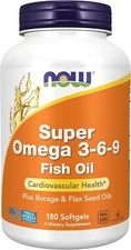 NOW Foods Super Omega 3-6-9, 1200 mg, 180 Softgels