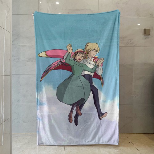 Howl’s Moving Castle Lightweight Warm Fleece Blanket 200g Cotton/300g Cotton - Picture 50 of 54