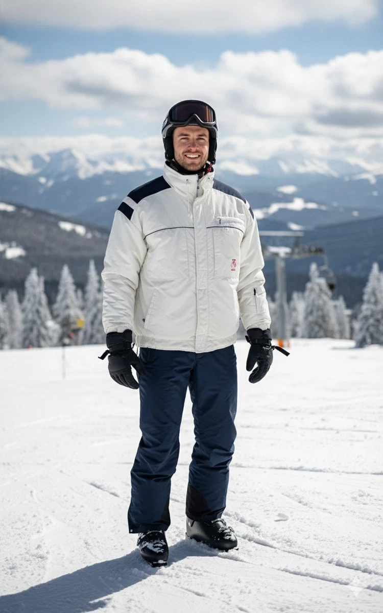 Veste Vintage Roffe Homme XL Pour Ski - Vert/violet, Années 90, Isolée, Made In USA, Occasion Bon état