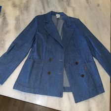 Vintage Levi s Orange Tab Denim double Breasted Blazer Jacket Boho Western 12