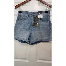 NEW Lee Denim Shorts Womens 6 Blue Fresh Day High Rise 4 Inch 112366364
