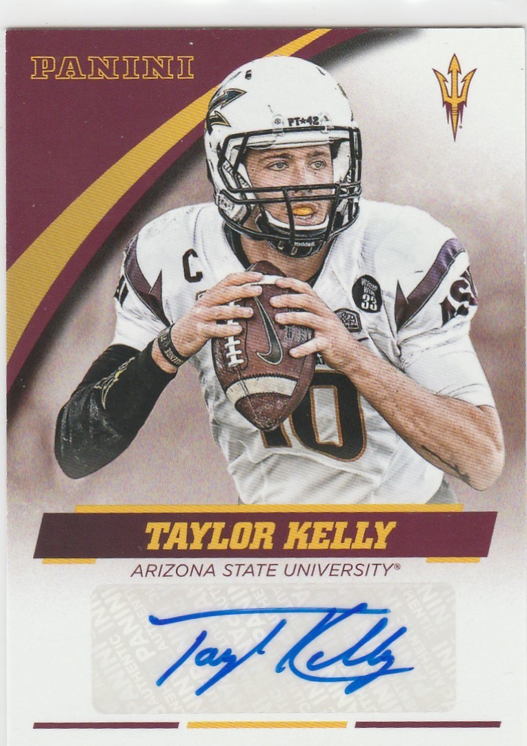 TAYLOR KELLY 2015 PANINI COLLEGIATE ARIZONA ST. AUTOGRAPH SIGNATURE AUTO TK-ASU